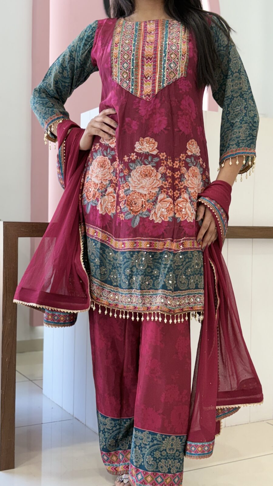 Plazo with chiffon dupatta - Image 2