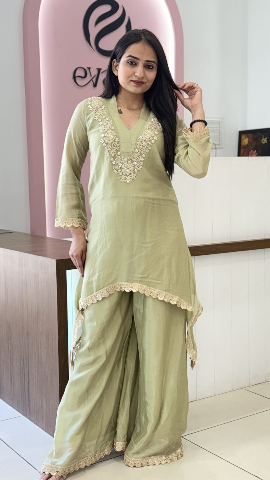 Designer 2-Piece Short Top With Plazo
