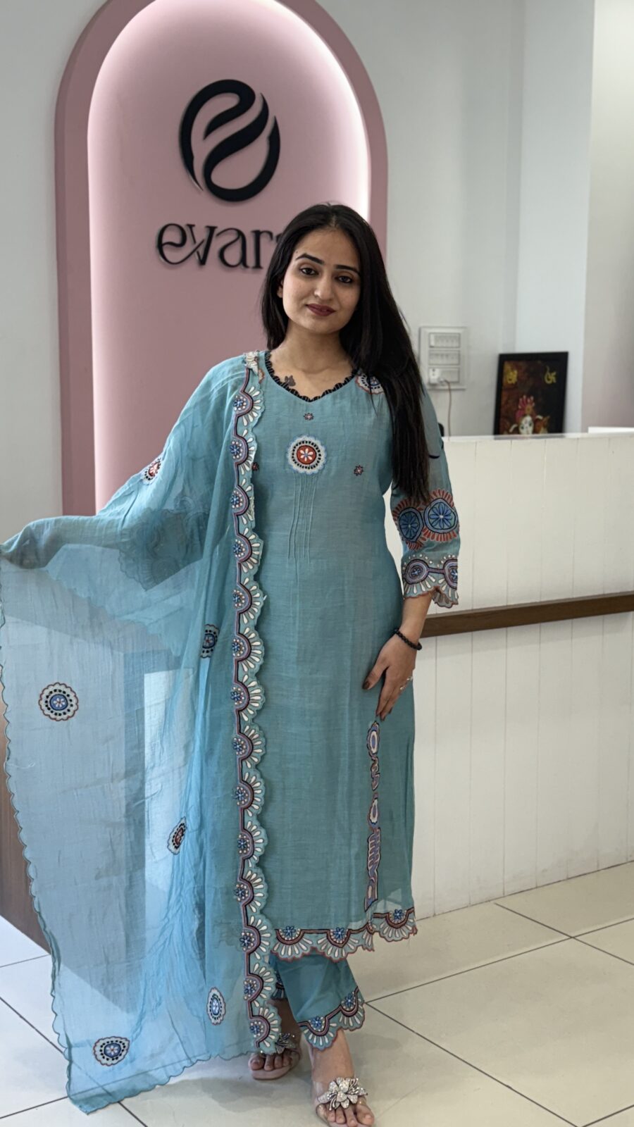 Kurti with pant and dupatta - Image 2