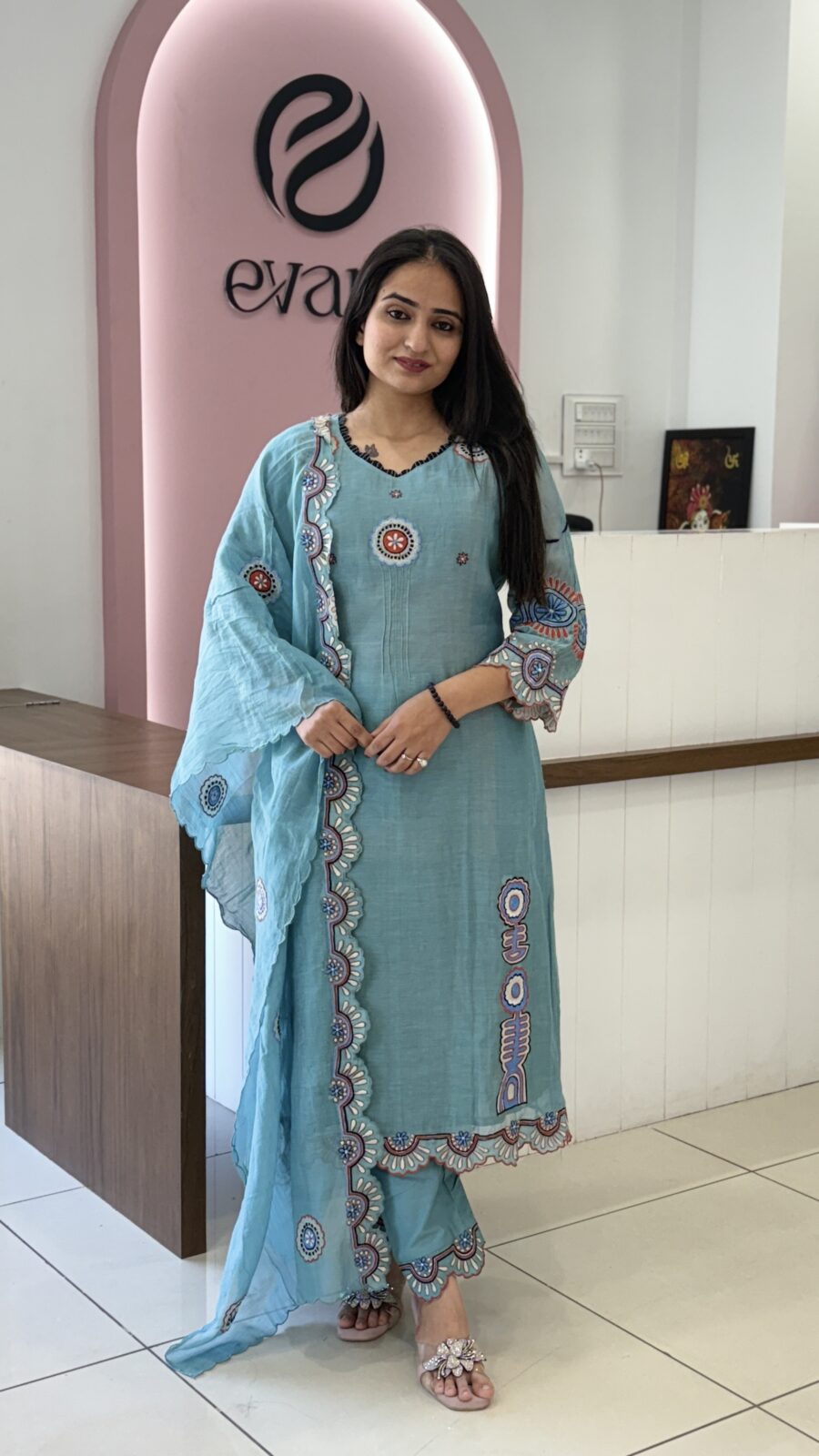 Kurti with pant and dupatta - Image 3