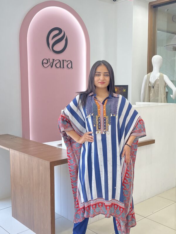 Blue Breeze Kaftan Suit Set