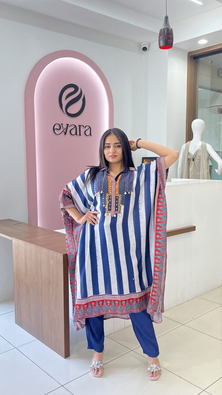 Blue Breeze Kaftan Suit Set - Image 3
