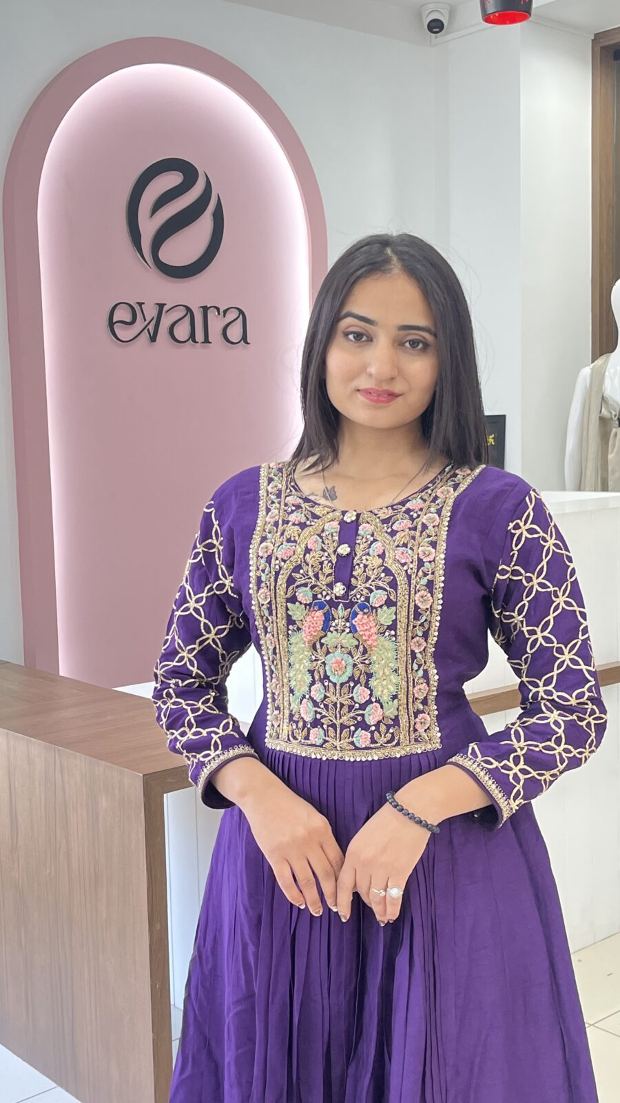 Purple One-piece with work on choli - Image 3