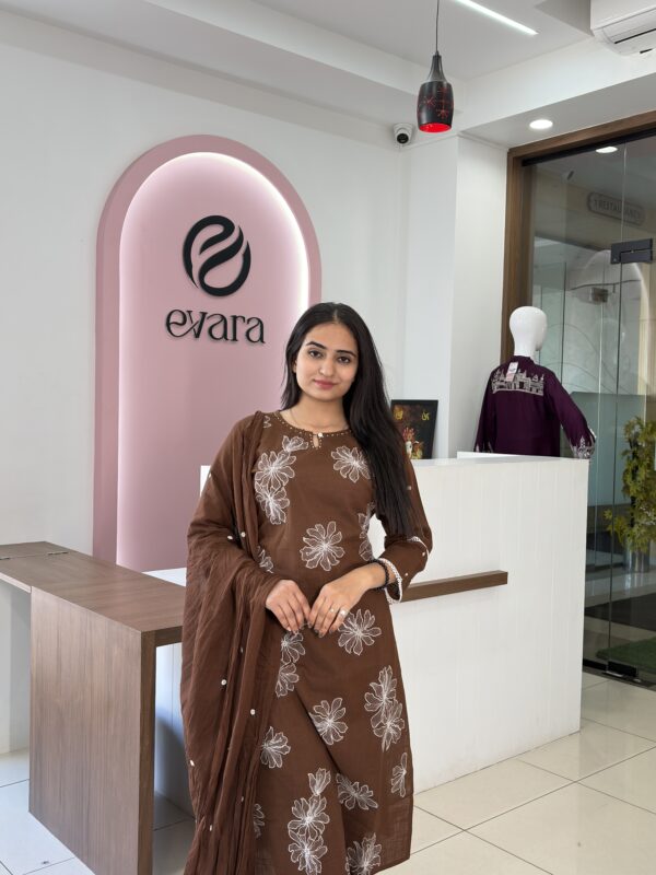 Cotton Embroidered 3-Piece Ensemble