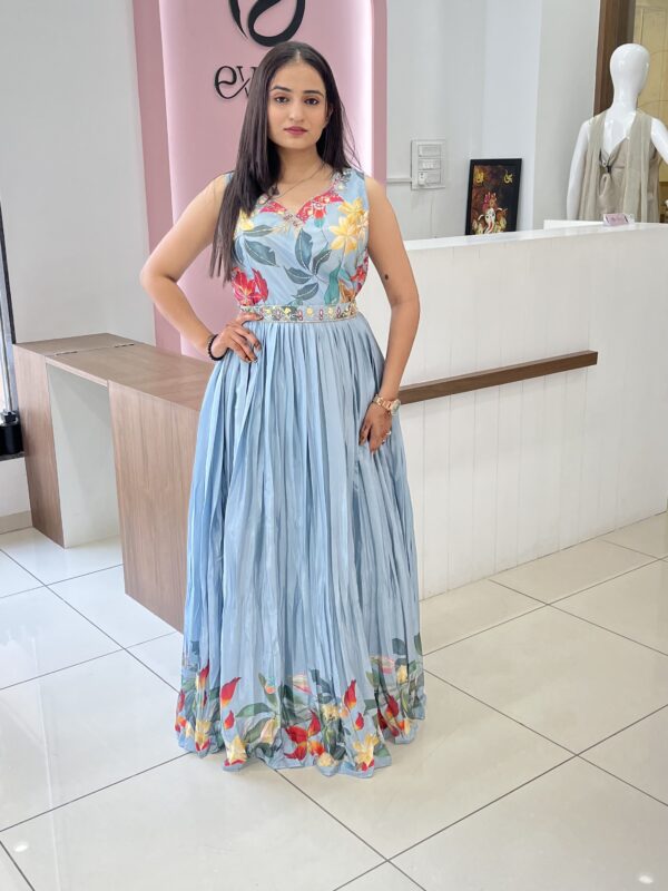 Muslin Floral Handwork Dress