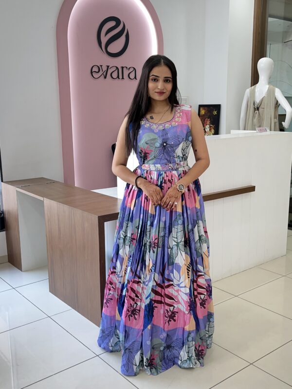 Muslin Handwork Floral Dress