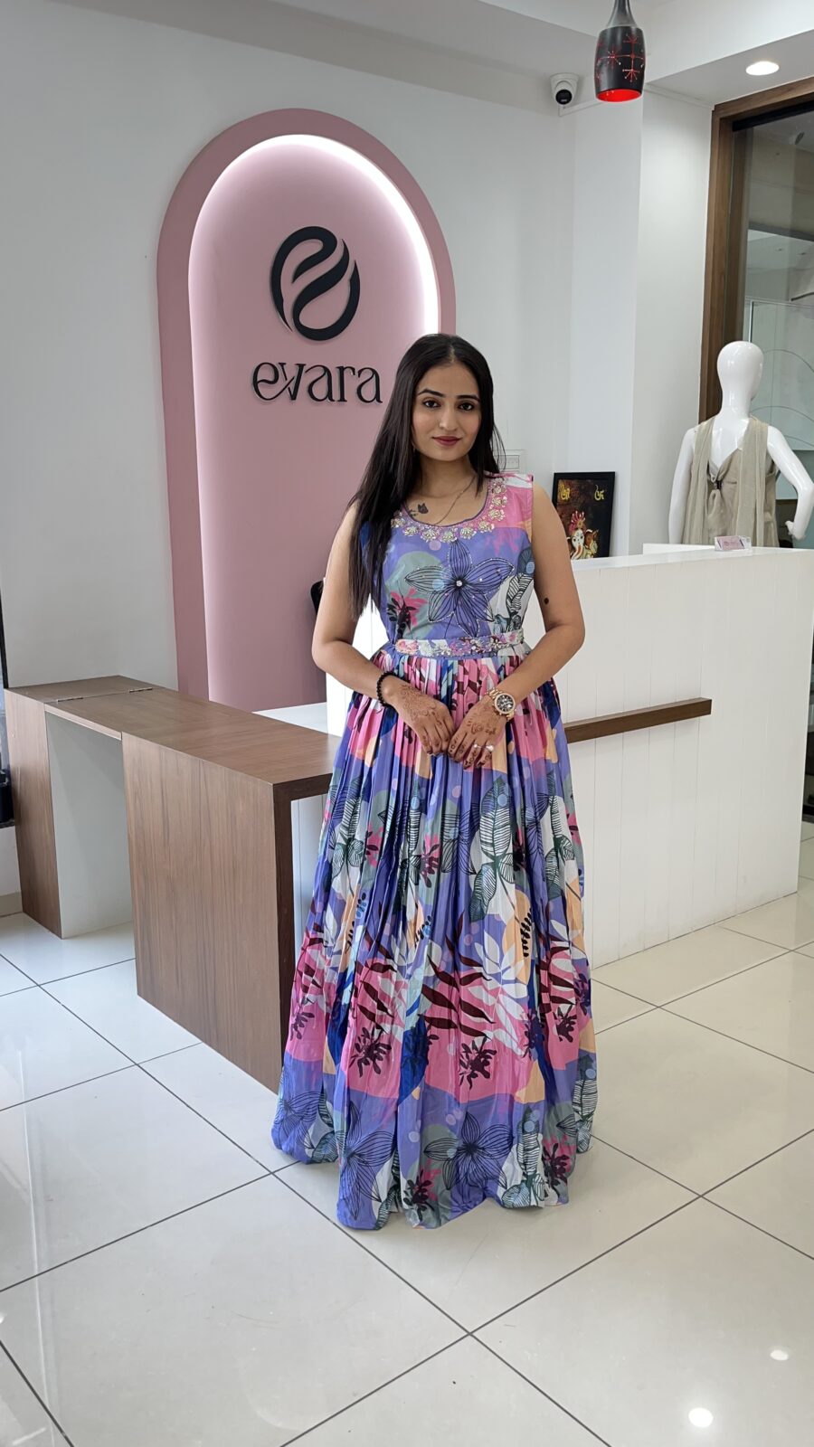 Muslin Handwork Floral Dress