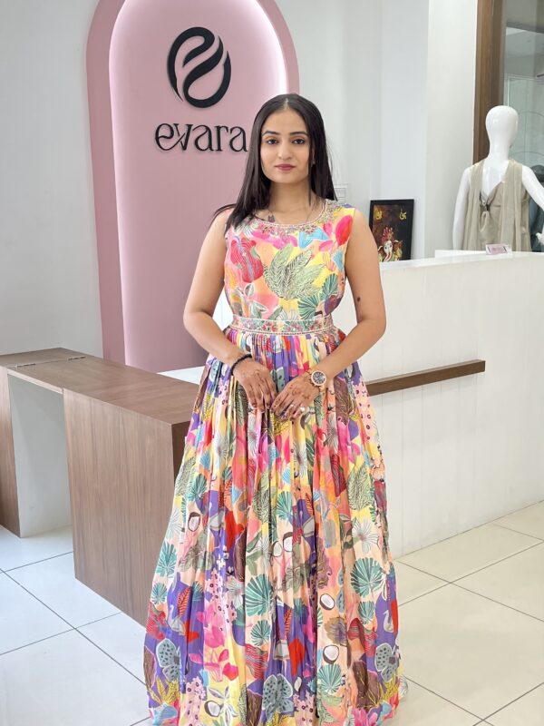 Muslin Digital Handwork Dress