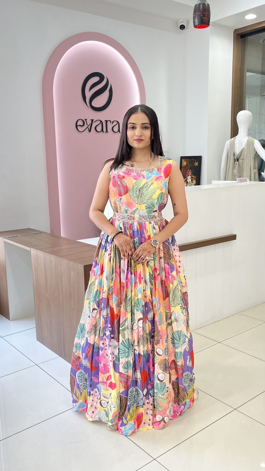 Muslin Digital Handwork Dress