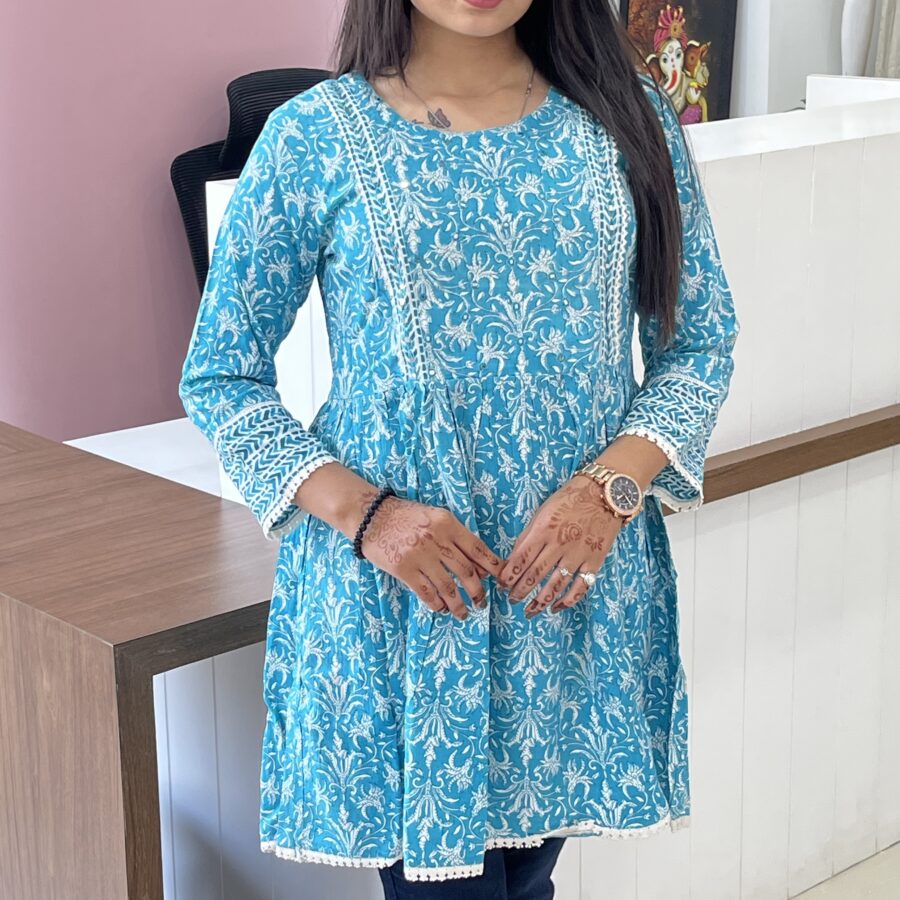 Cotton Mirror Work Tunic - Image 2