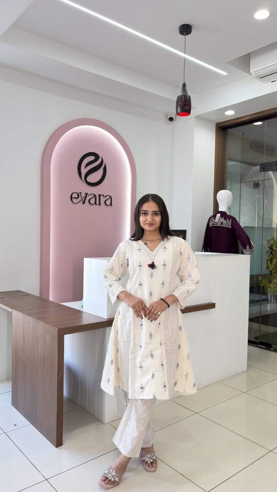 Cotton 2-Piece Khadi Ekkat Set - Image 2