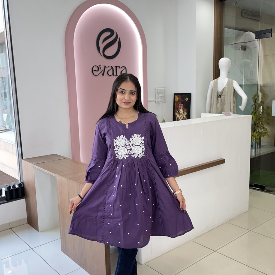Cotton Elegance Embroidered Tunic - Image 2