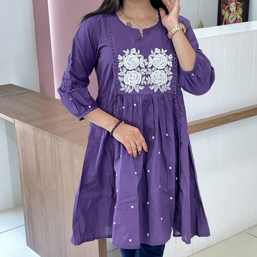 Cotton Elegance Embroidered Tunic - Image 3