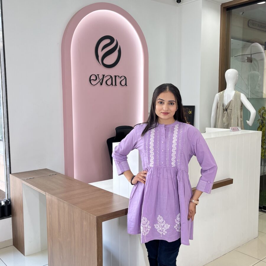 Cotton Pleated Embroidery Tunic
