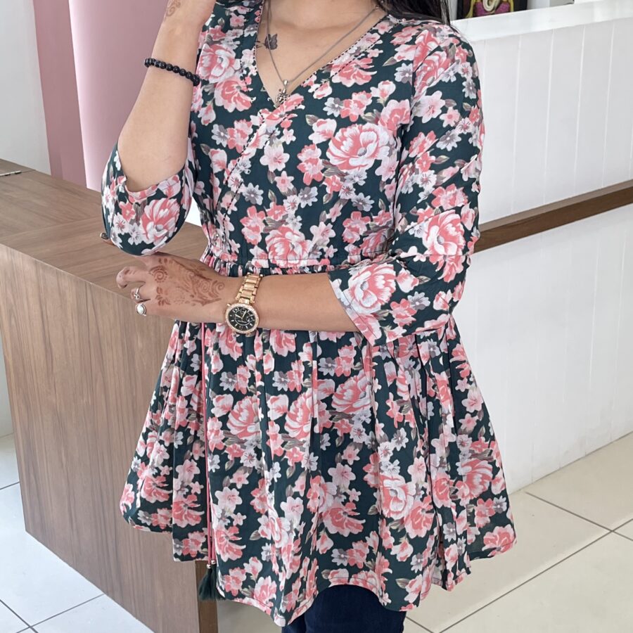 Digital Cotton Floral Tunic - Image 3