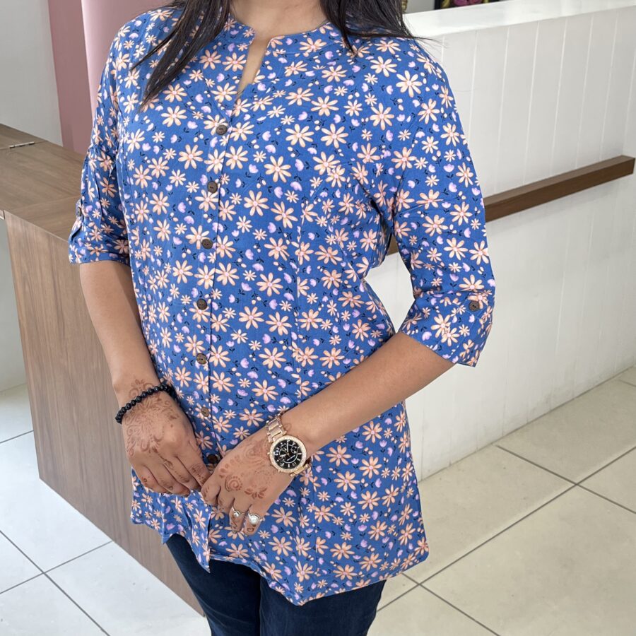 Digital Cotton Floral Tunic - Image 2