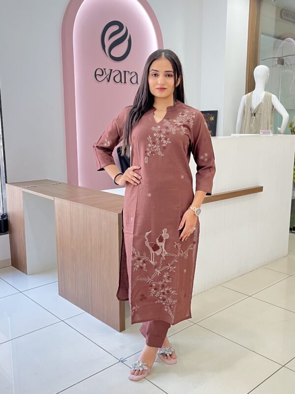 Cotton Self-Embroidery 2-Piece Set