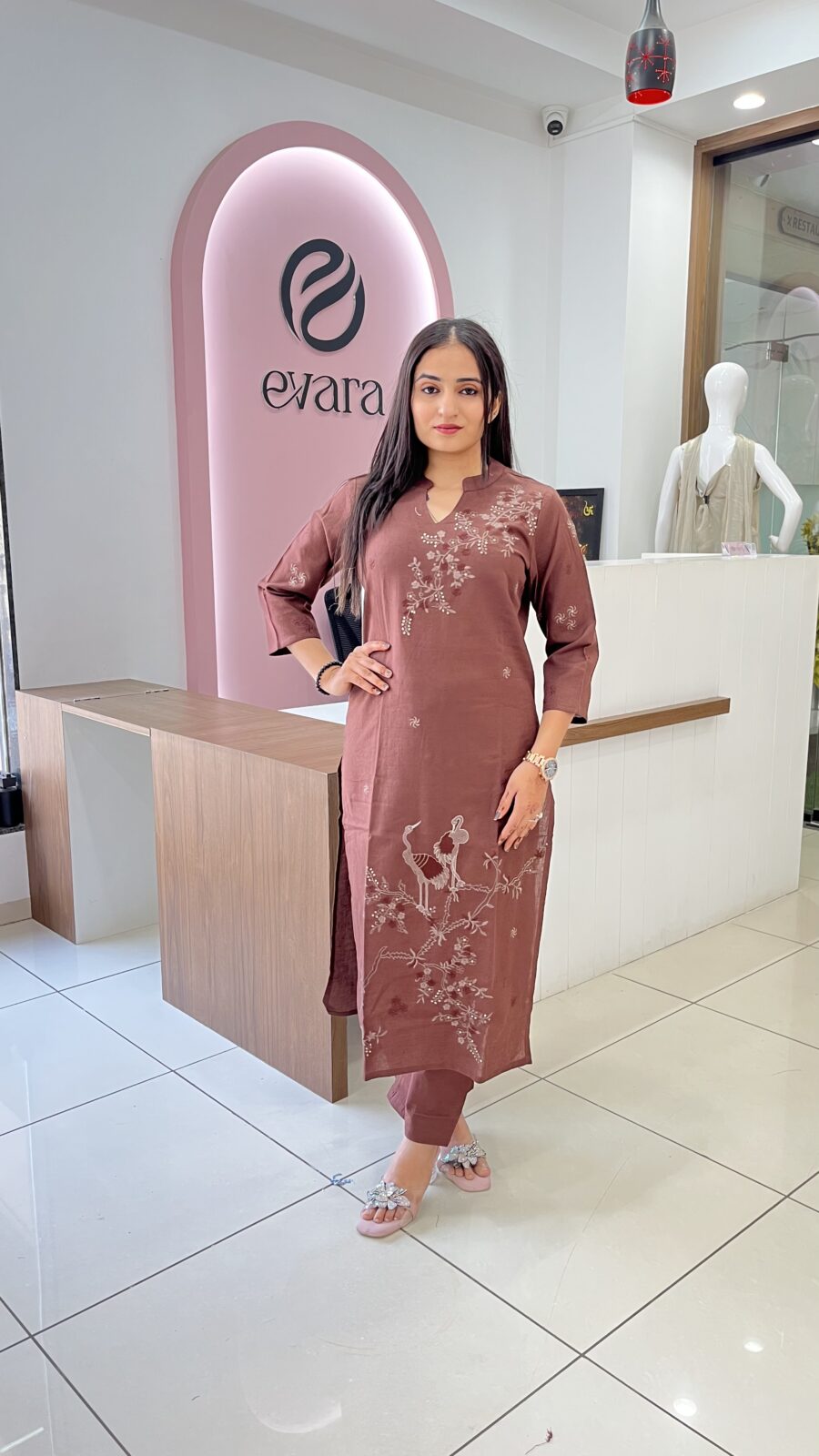 Cotton Self-Embroidery 2-Piece Set