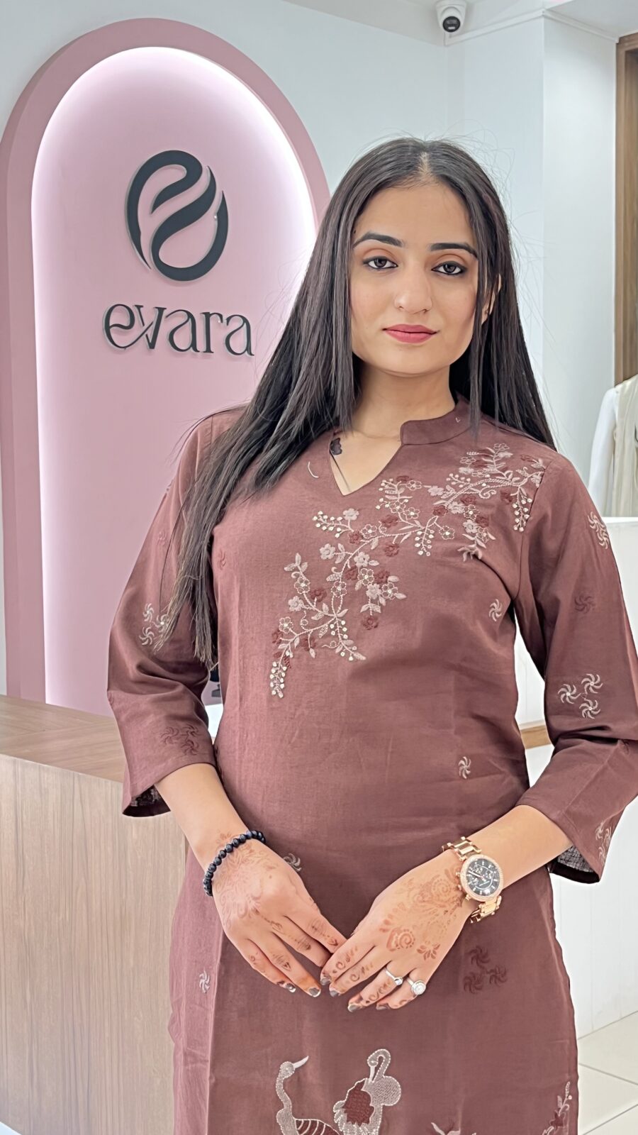 Cotton Self-Embroidery 2-Piece Set - Image 2