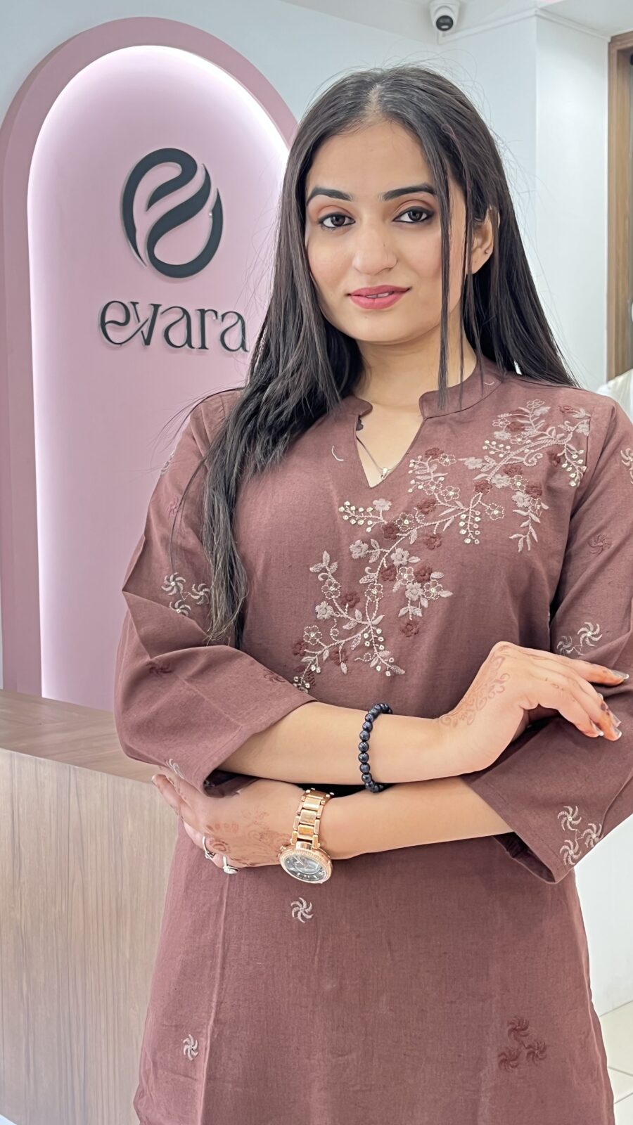 Cotton Self-Embroidery 2-Piece Set - Image 3