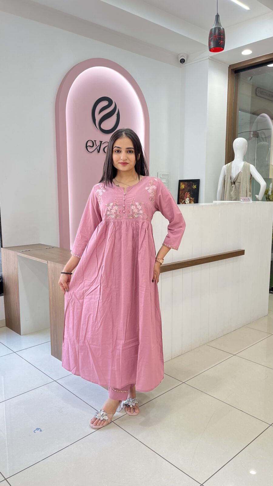 Cotton Embroidered 2-Piece Ensemble