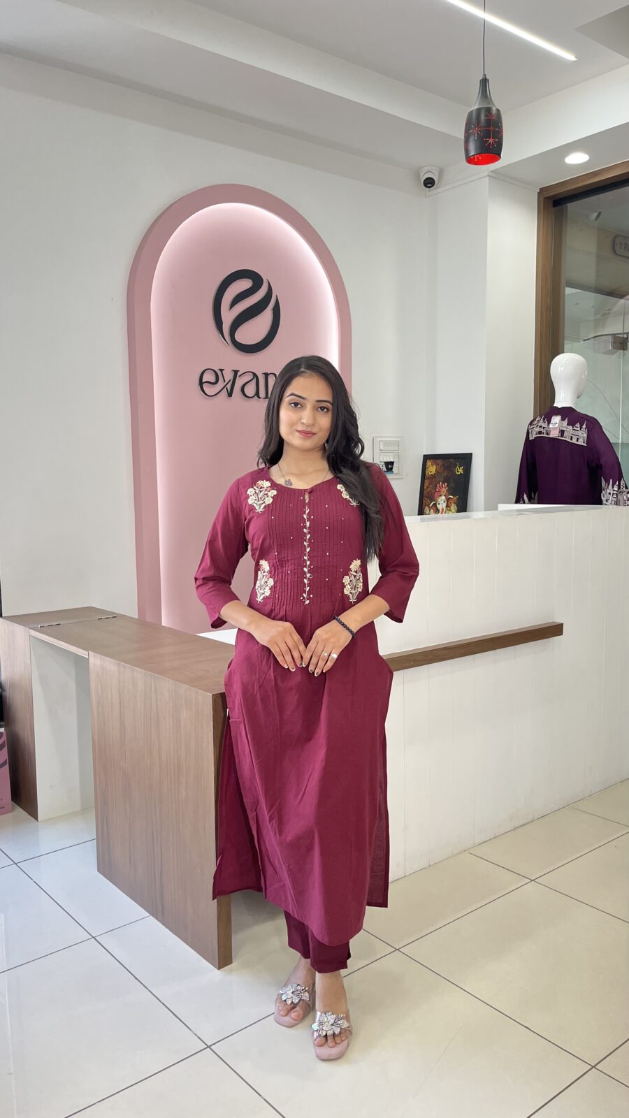 Cotton 2-Piece Pleated Elegance Set - Image 2