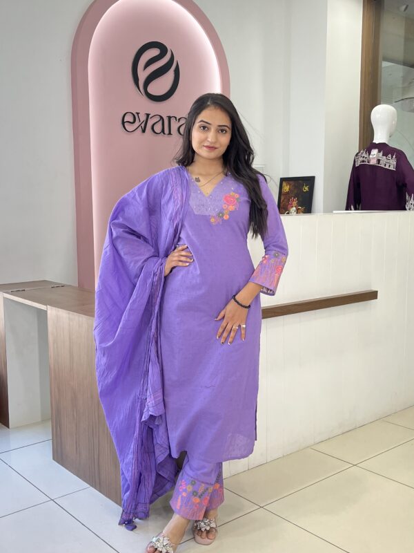 Cotton 3-Piece V-Neck Elegance Set