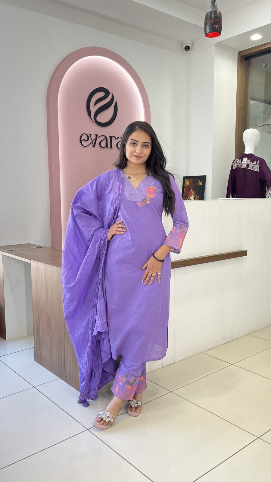 Cotton 3-Piece V-Neck Elegance Set
